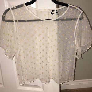 gold star mesh top